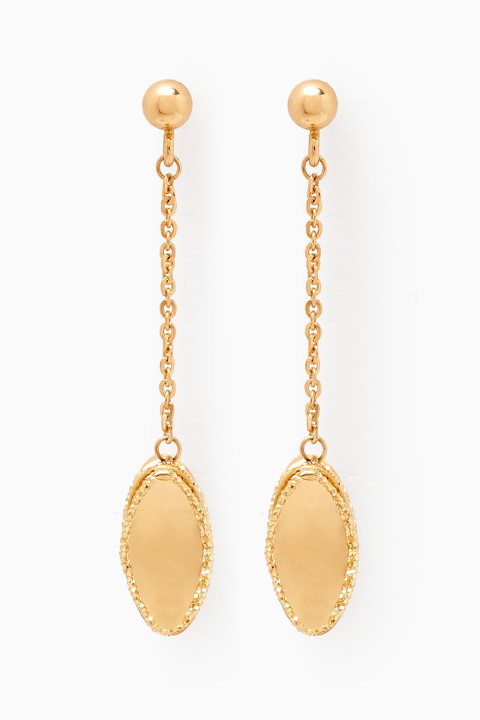 

Moda Mirror Dangle Earrings in 18kt Gold, Yellow