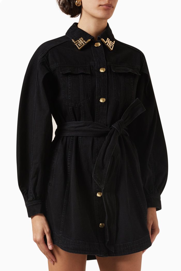 

Lola Mini Dress in Denim, Black