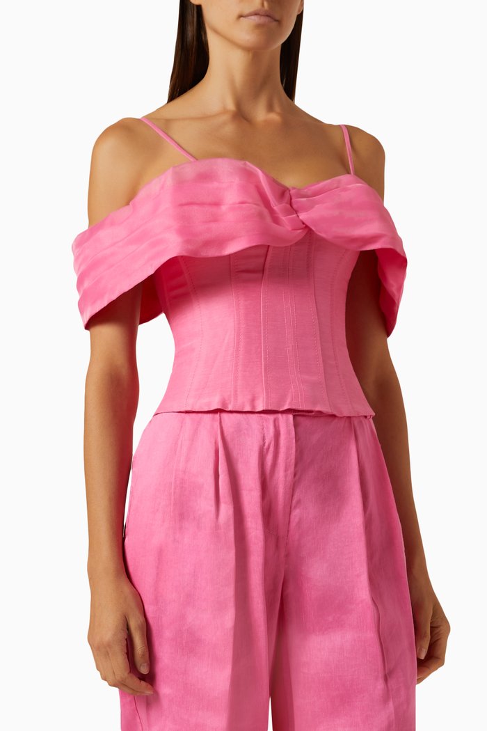 

Cordelia Corset Crop Top, Pink