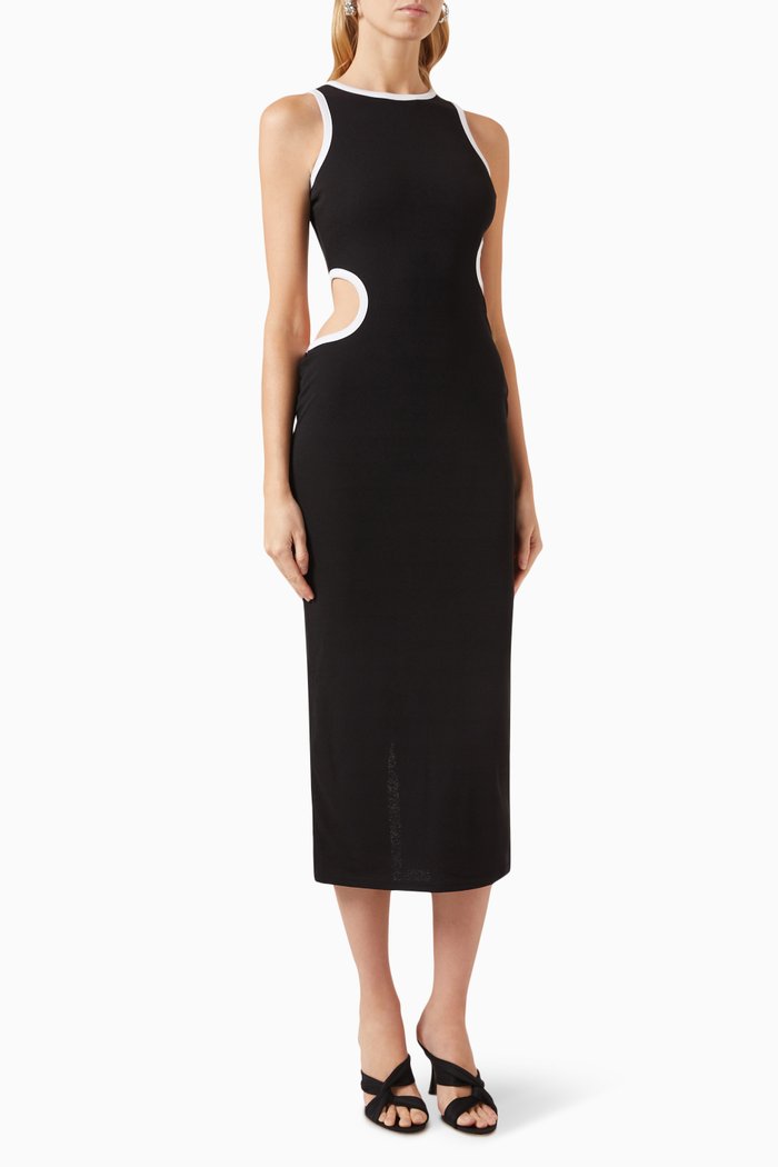

Astrid Cut-out Midi Dress, Black