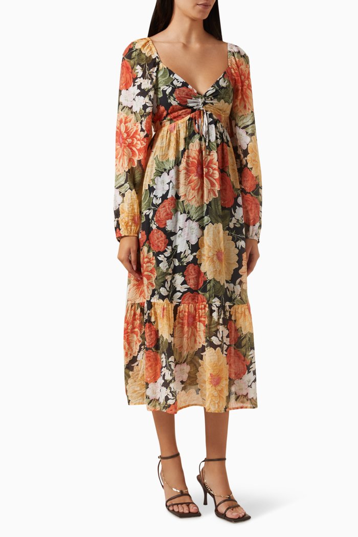 

Clementine Midi Dress in Viscose, Multicolour