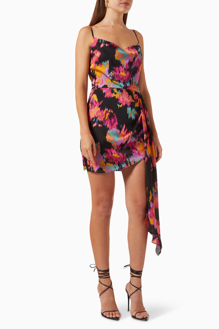 

Sinatra Printed Mini Dress, Black