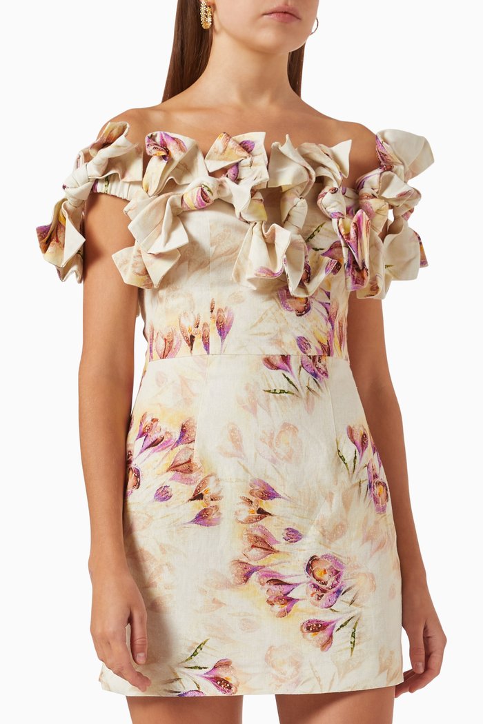 

Kyrstle Mini Dress in Linen, White
