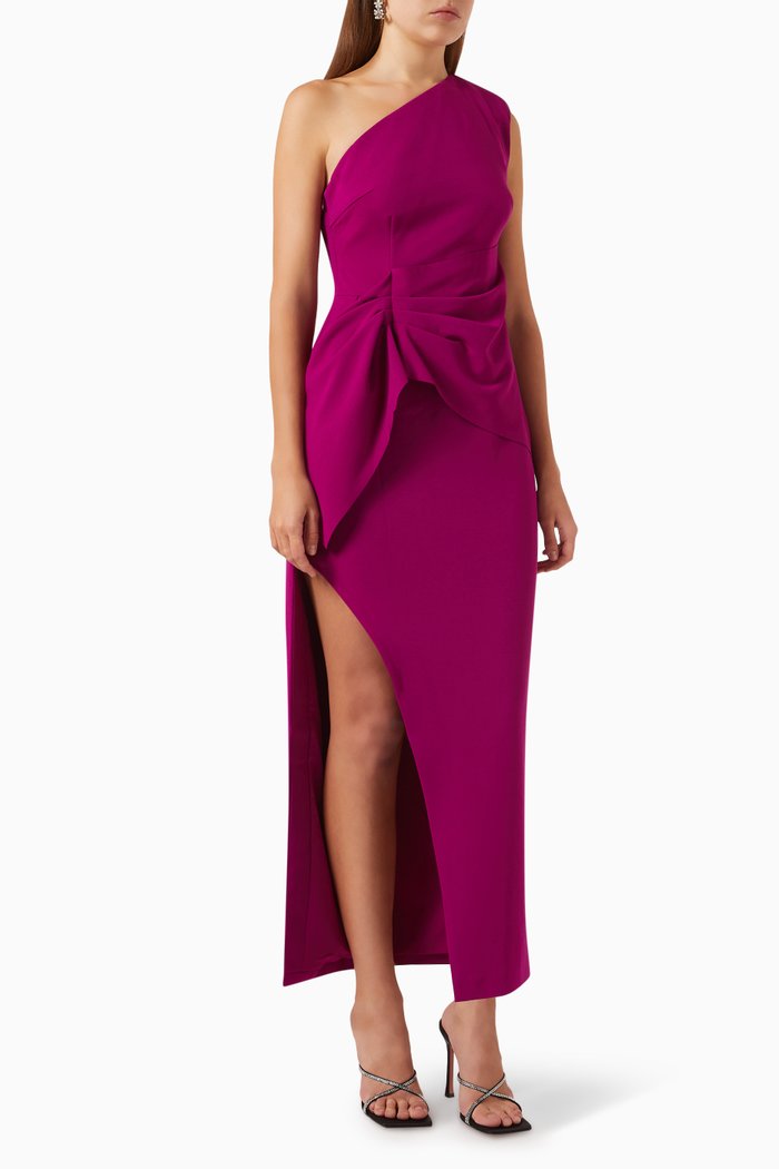 

Caddie One-shoulder Dress, Purple