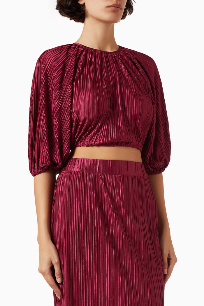 

Tilla Crop Top in Plissé, Pink