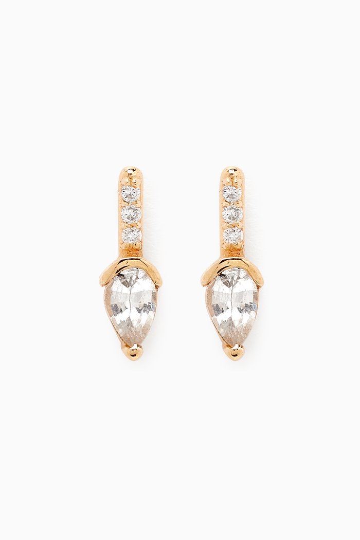 

Rod Teardrop Diamond & Sapphire Studs in 14kt Gold, Yellow