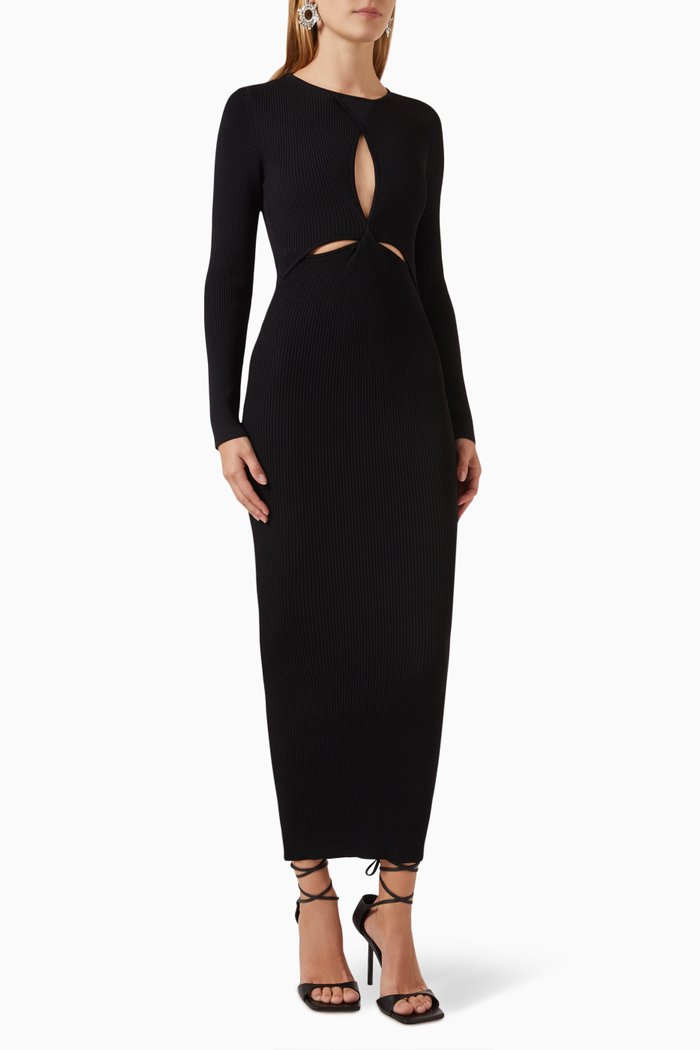

Enigma Midi Dress in Viscose-knit, Black