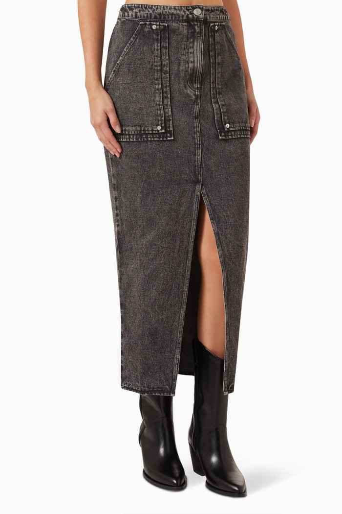 

Fuse Midi Skirt in Denim, Grey