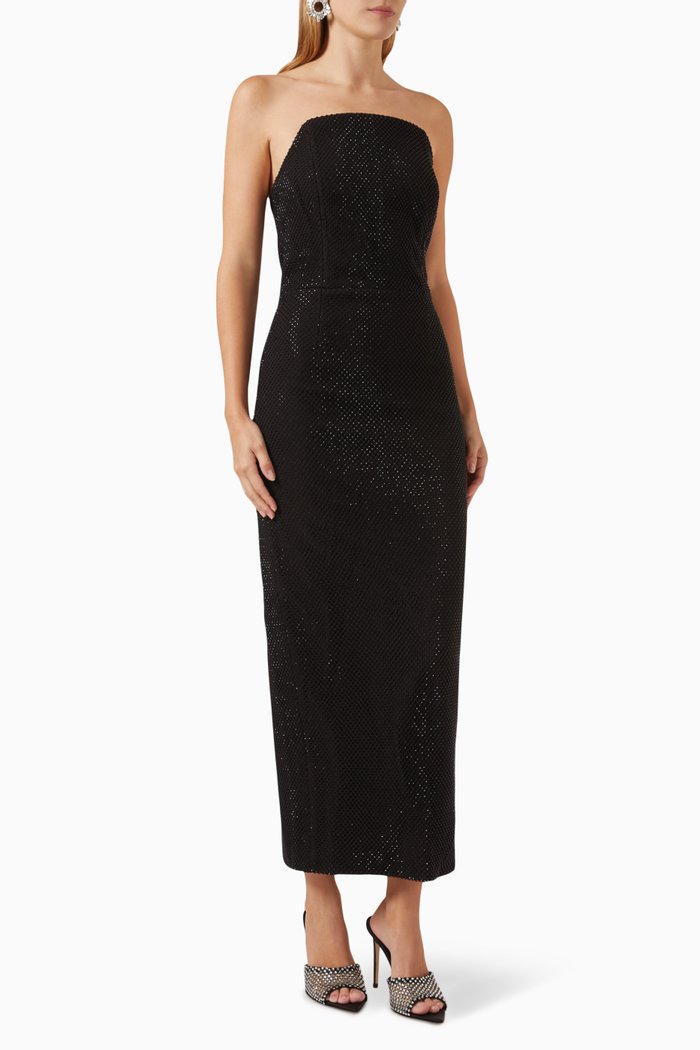 Silver Lining Midi Dress, Black