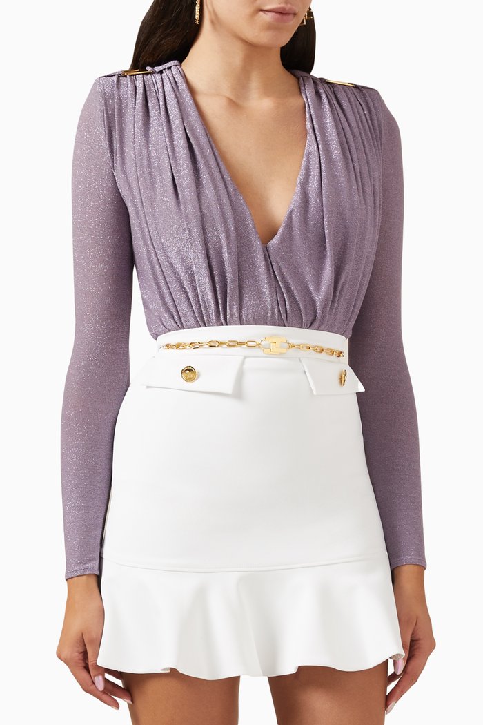 

Bodysuit in Lurex-jersey, Purple
