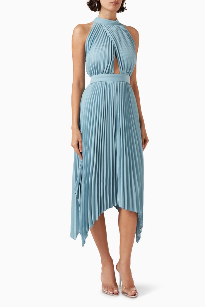 

Rapture Midi Dress in Plissé, Green
