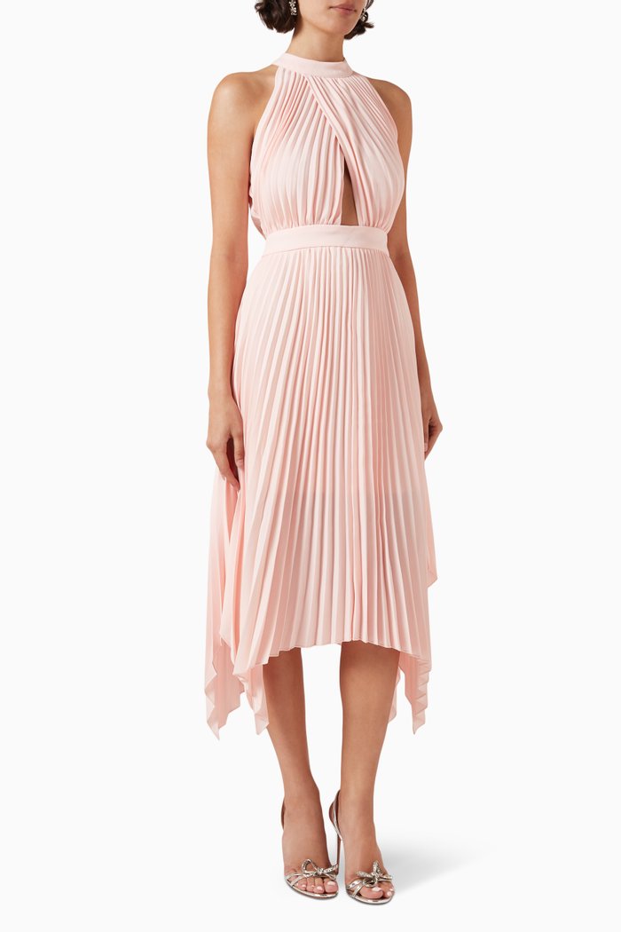

Rapture Midi Dress in Plissé, Pink
