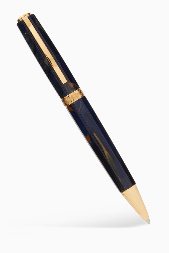 Medici Golden Ballpoint Pen in Acrosilk Resin, Blue