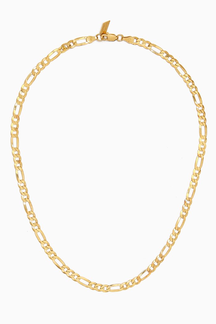 XL Figaro Chain Necklace in 14kt Gold Vermeil, Yellow