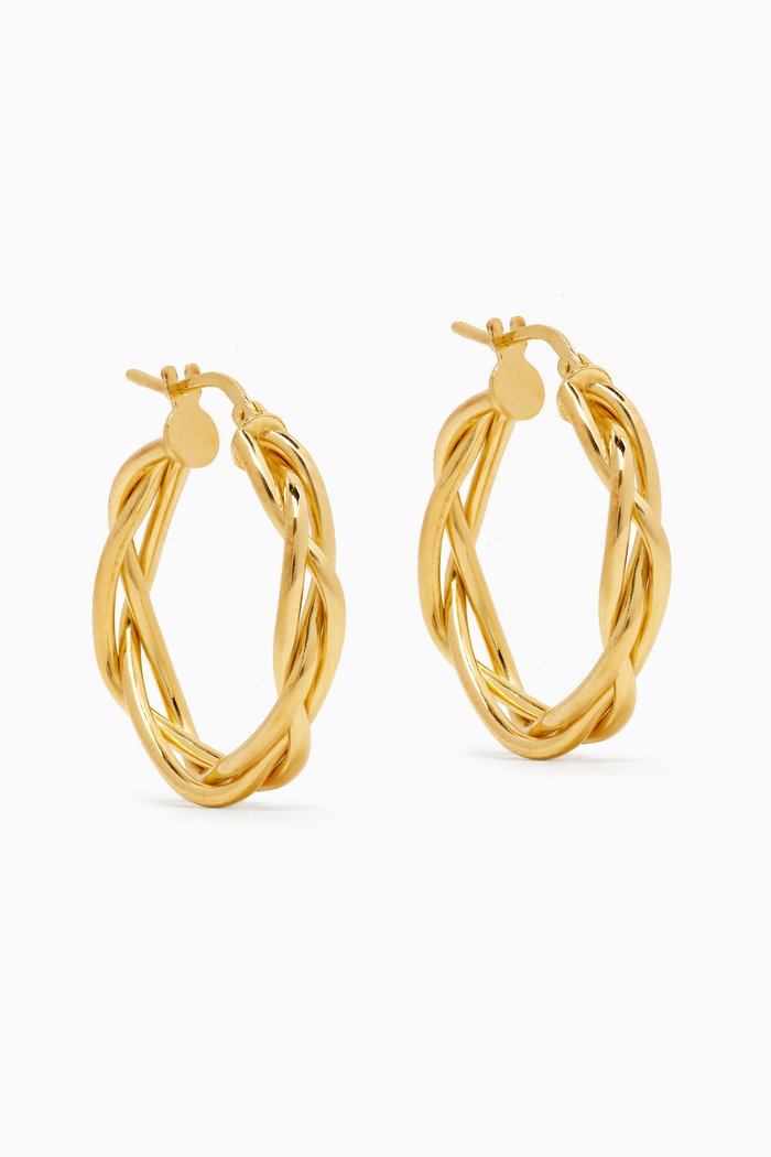 

Mini Braided Hoops in Gold Vermeil, Yellow