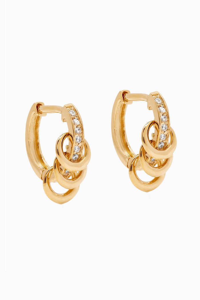 

Pierced Crystal Huggies in 14kt Gold, Yellow