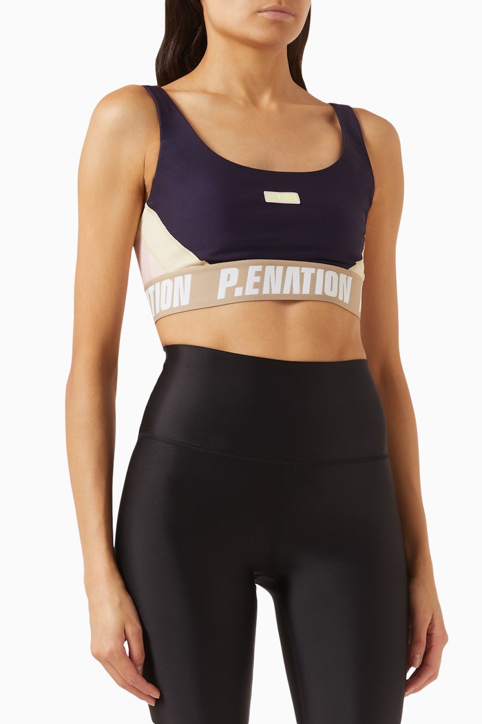 Left Field Sports Bra in Recycled-polyester, Blue
