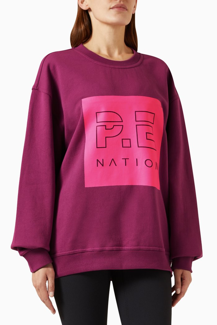 

Cut-out Logo Sweatshirt in Cotton Fleece, Purple