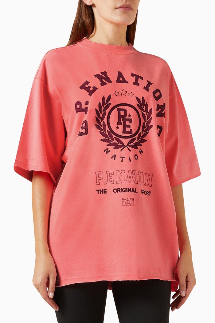 Overland Oversized-fit T-shirt in Cotton-jersey, Pink