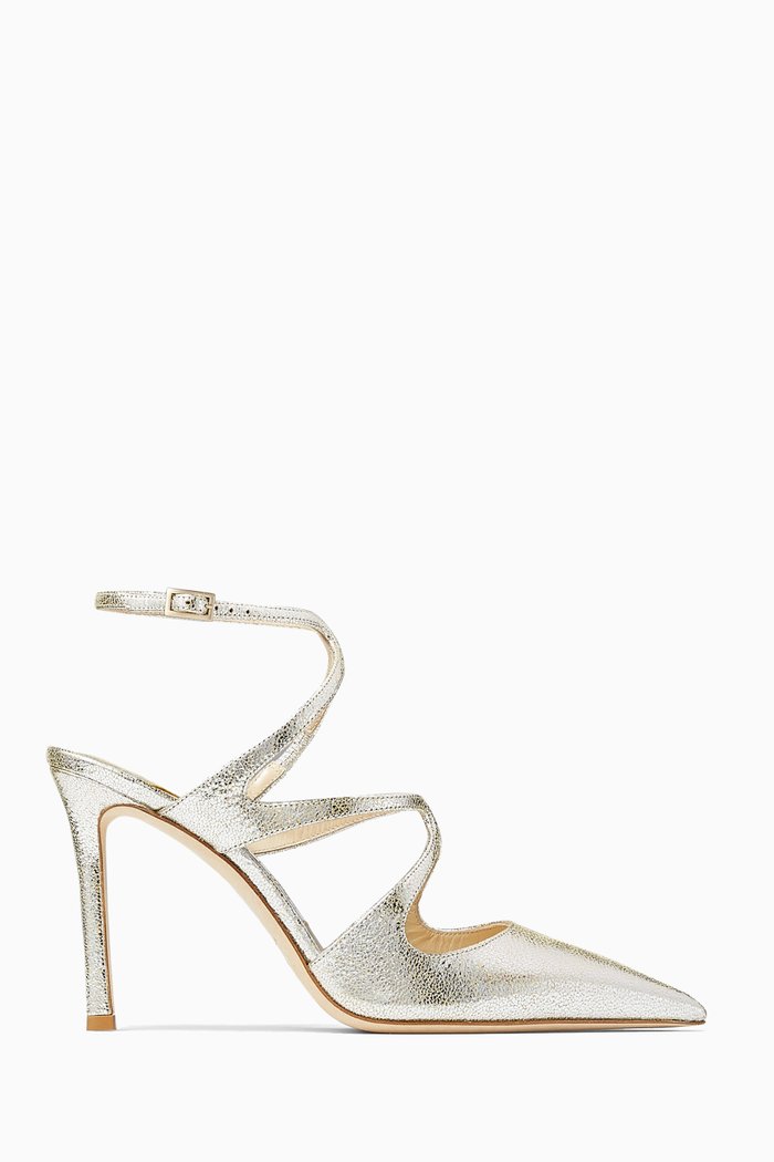 

Azia 95 Lace-up Pumps in Metallic Leather, Silver