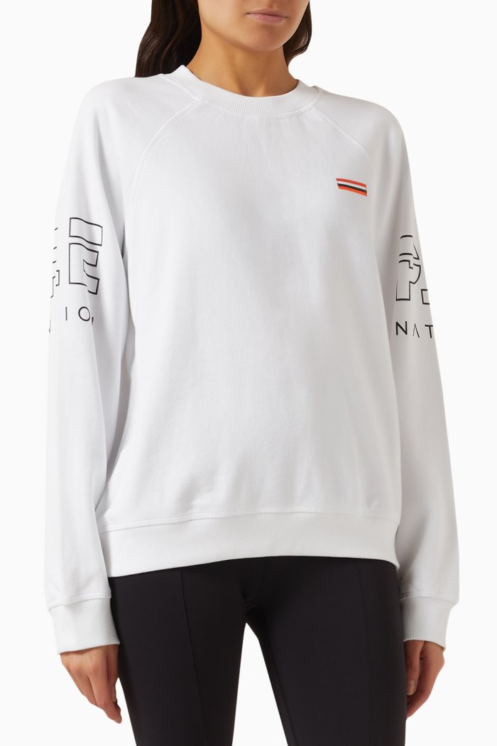 Moneyball Sweatshirt in French Terry, White