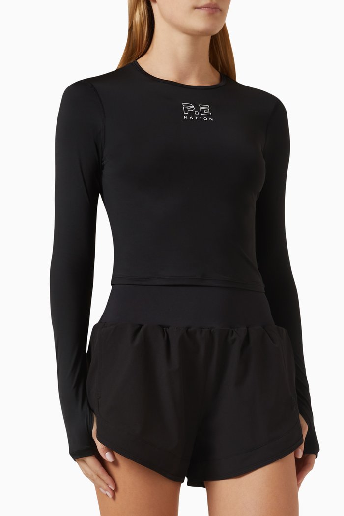 

Dedication Long-sleeve Top in Stretch-nylon, Black