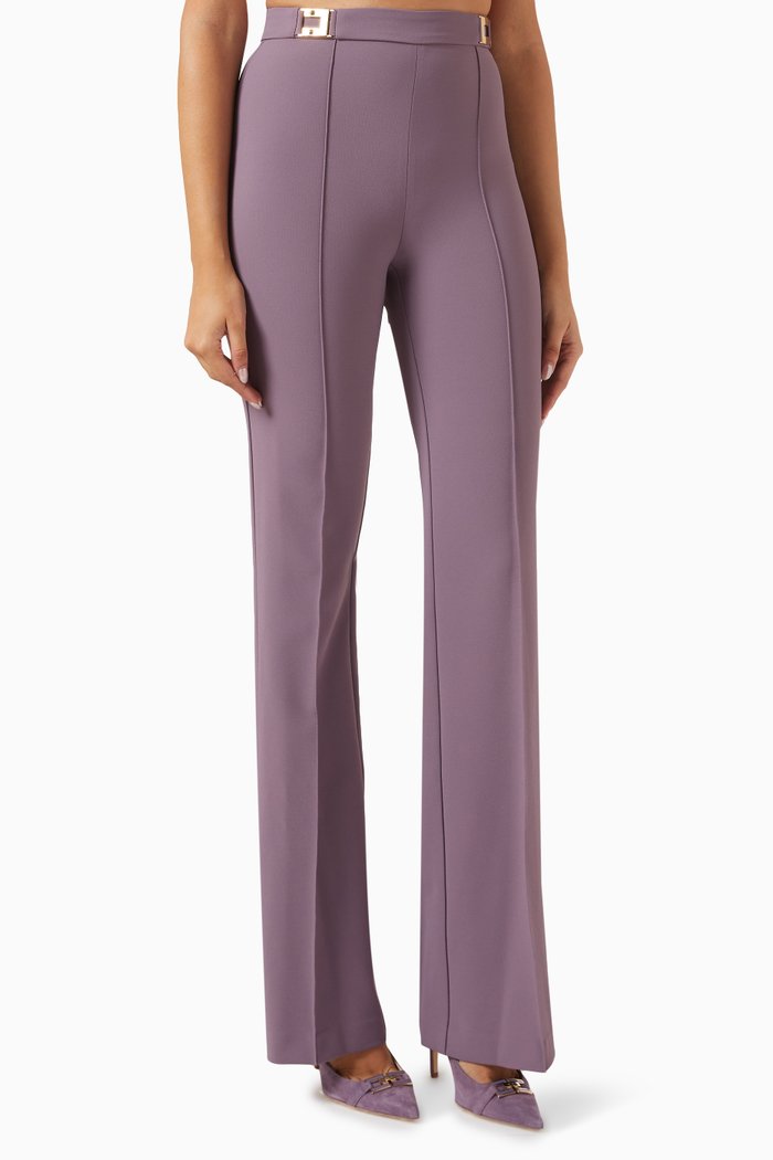 

Logo Plaque Pants in Crepe, Purple