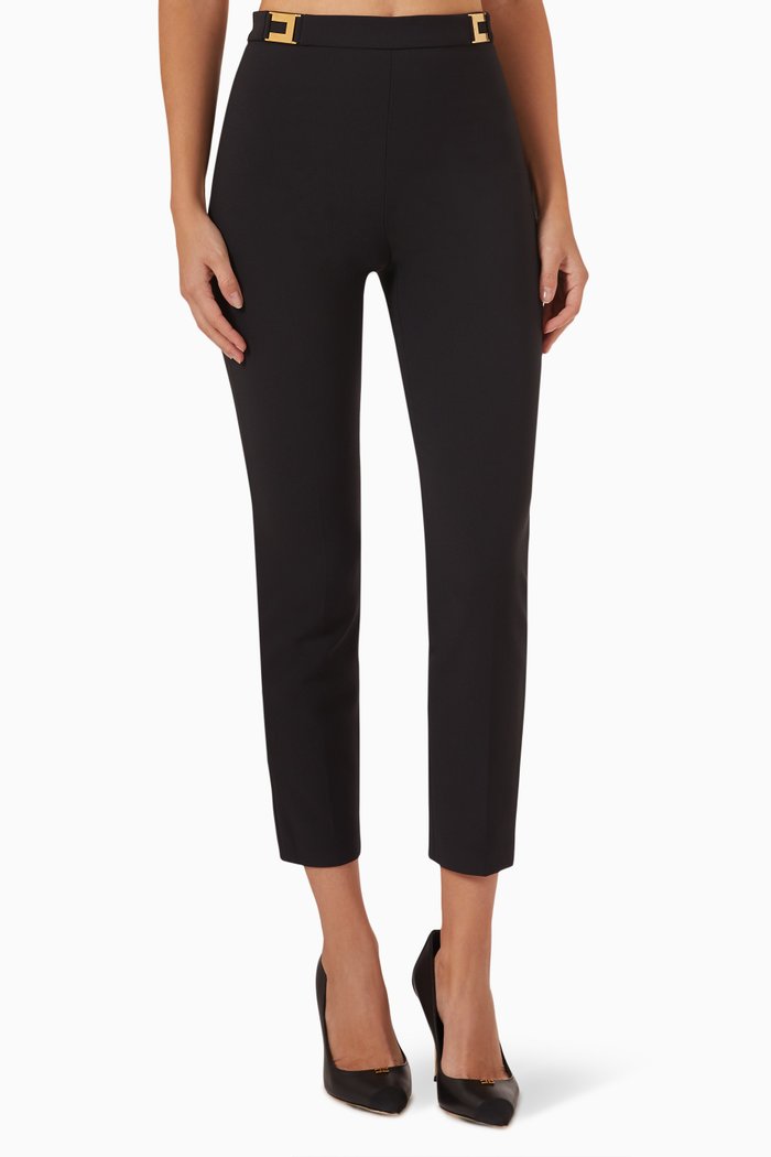 

Logo-plaque Pants in Crepe, Black