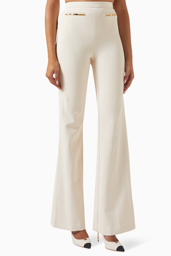 

Horsebit Palazzo Pants in Crêpe, Neutral