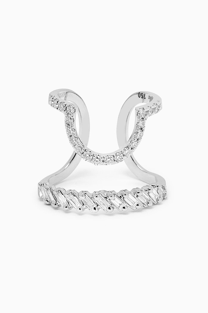 

Diamond Nail Ring in 18kt White Gold