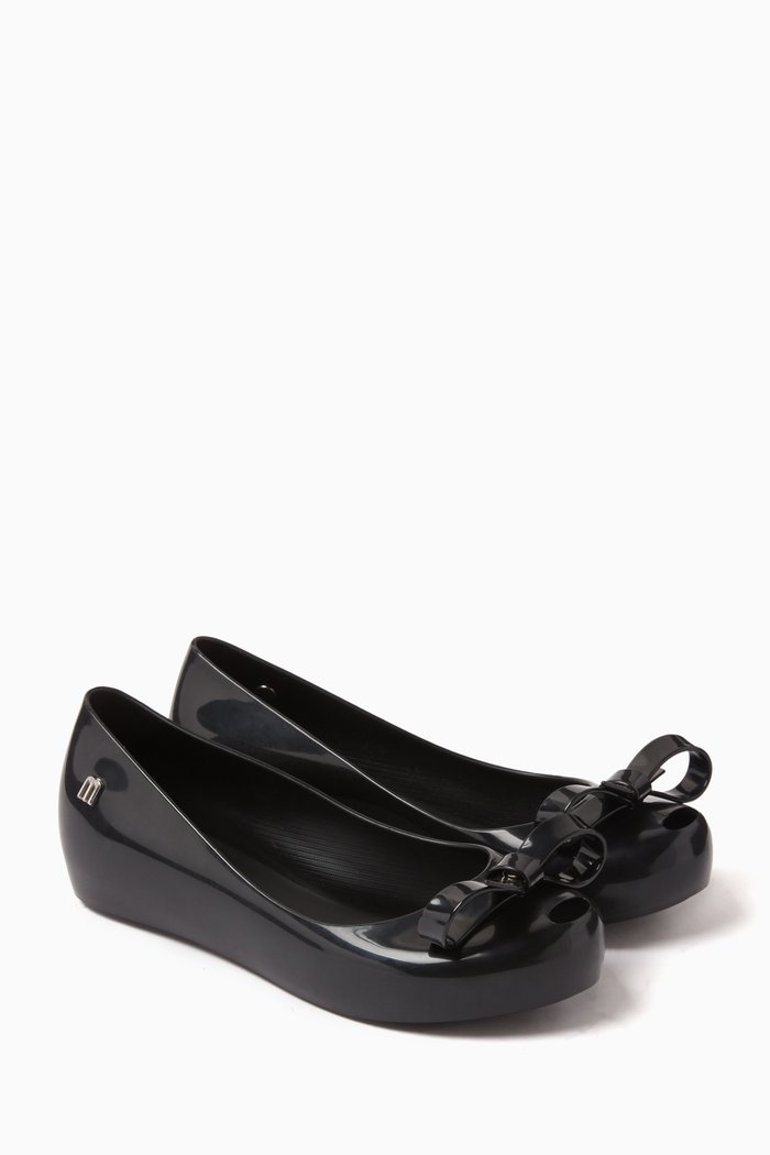 

Ultragirl Glossy Ballerina Flats in Melflex® PVC, Black