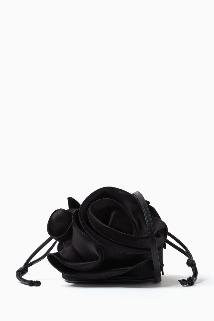 

Medium Magda Bag in Silk-blend Satin, Black