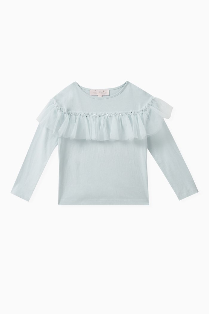 

Moda Ruffle Top, Blue