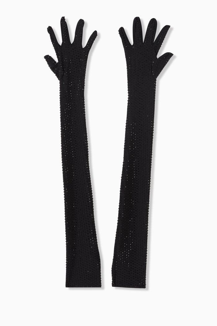 

Diamanté Gloves, Black