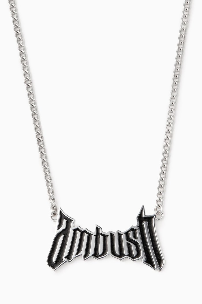 

Trad Logo Charm Necklace in Metal, Silver