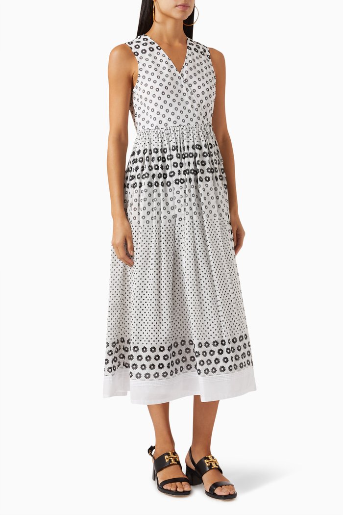 

Floral Printed Wrap Dress in Cotton, Multicolour