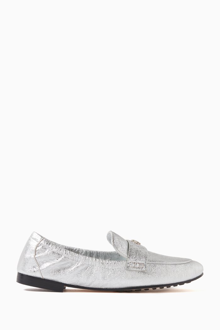 

Ballet Loafers in Leather, Silver
