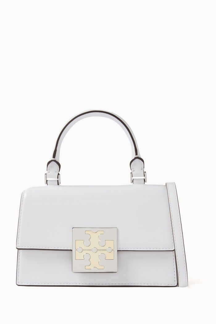 Mini Bon Bon Top Handle Bag in Patent Leather, White