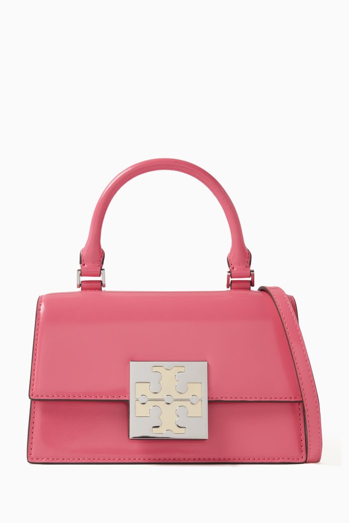 

Mini Bon Bon Top Handle Bag in Patent Leather, Pink