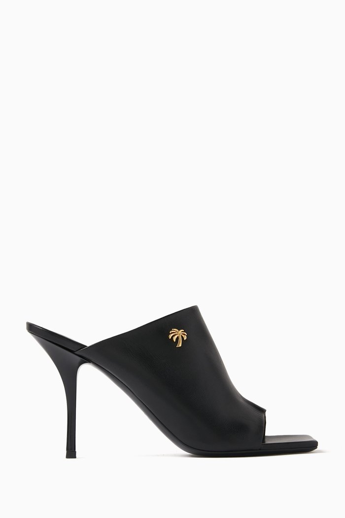 

Palm-motif 95 Mule Sandals in Leather, Black