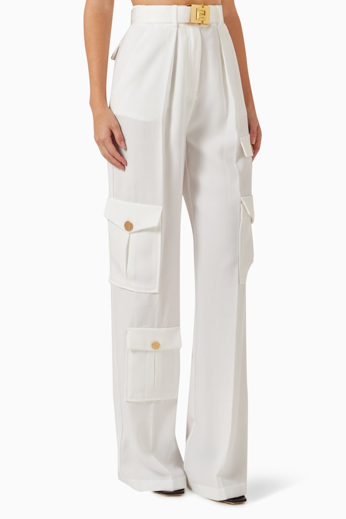 

Cargo Pants in Crepe, White