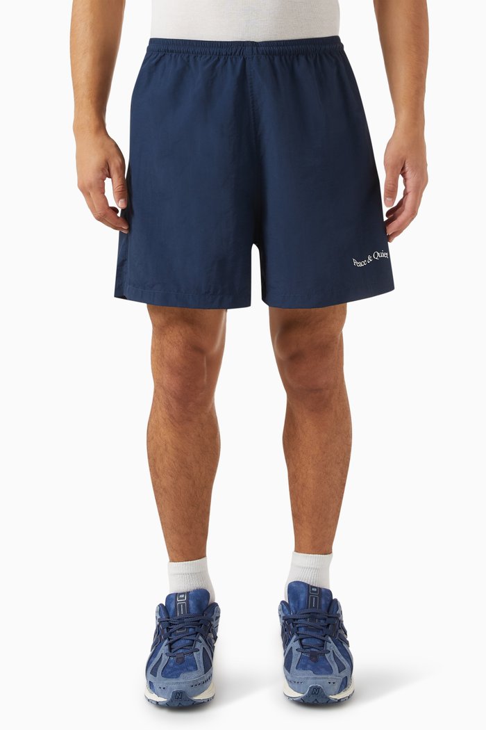 

Wordmark Shorts in Nylon, Blue