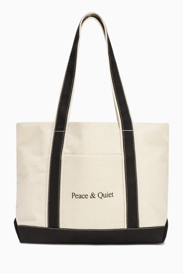 

Classic Wordmark Tote Bag in Cotton Canvas, Black
