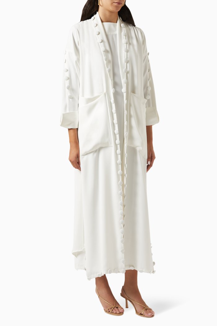 

Milano Abaya Set in Barbie Crepe, White