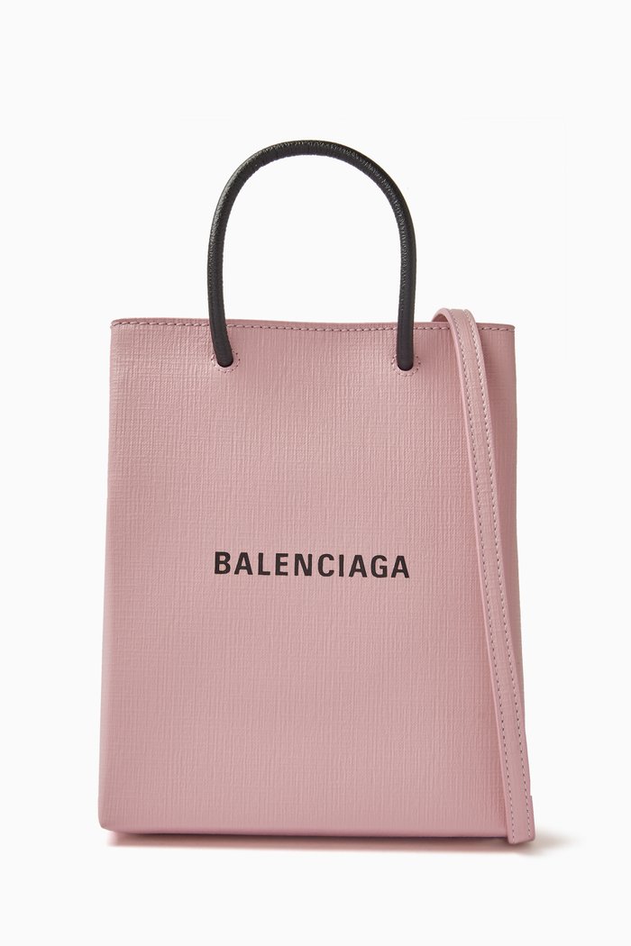 

Large Shopping Bag in Squared Calfskin Leather, Pink