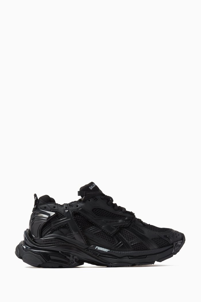 

Runner Sneakers in Mesh & Nylon, Black