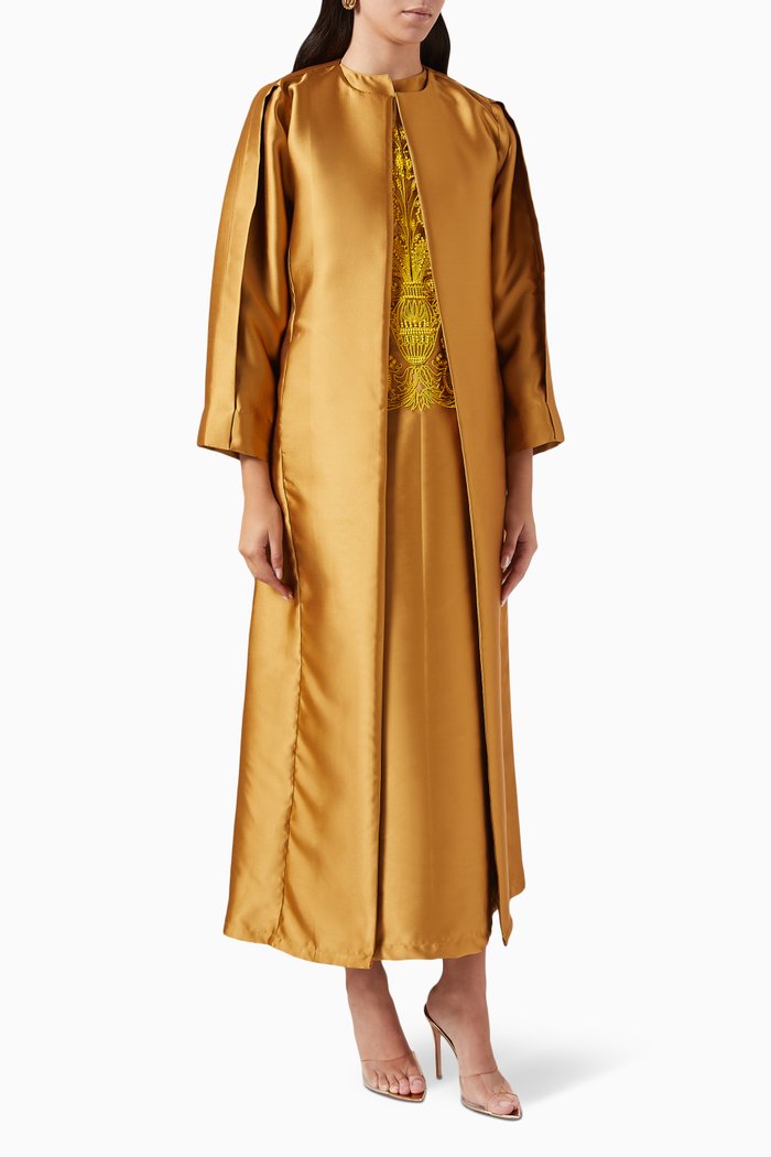 

Senzachni Jacket & Dress Set in Silk, Yellow
