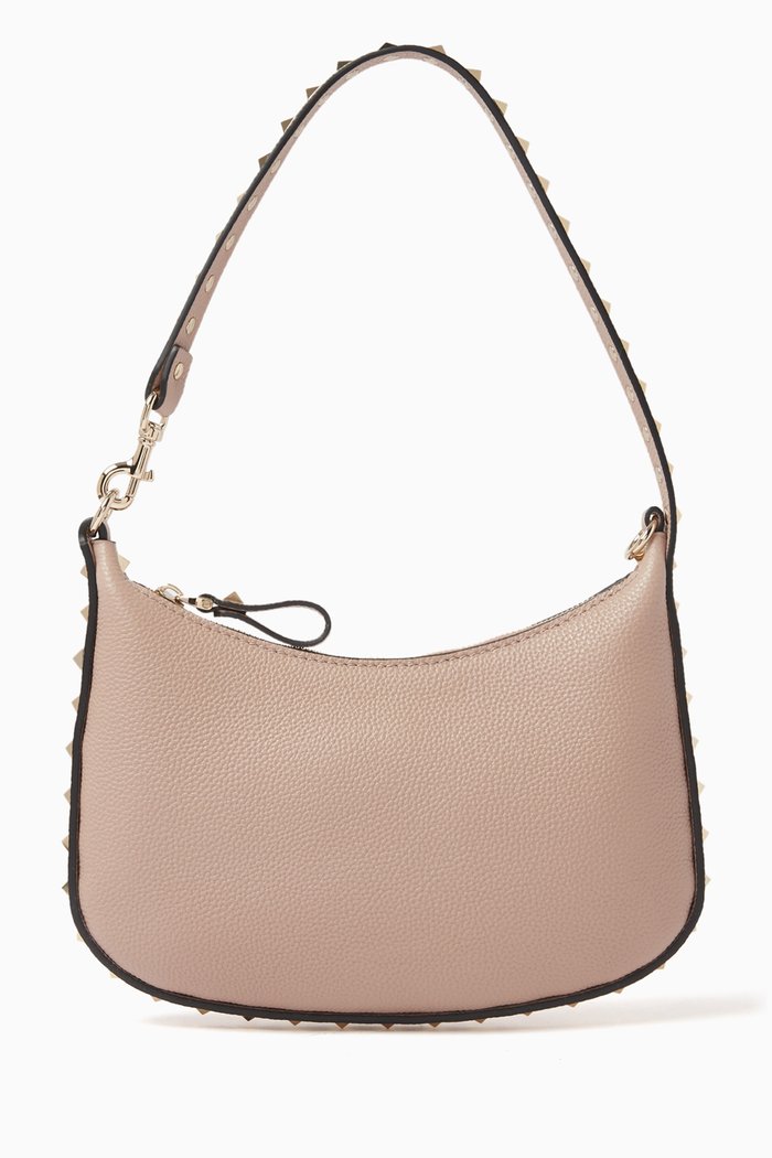 

Valentino Garavani Mini Hobo Rockstud Shoulder Bag in Leather, Neutral