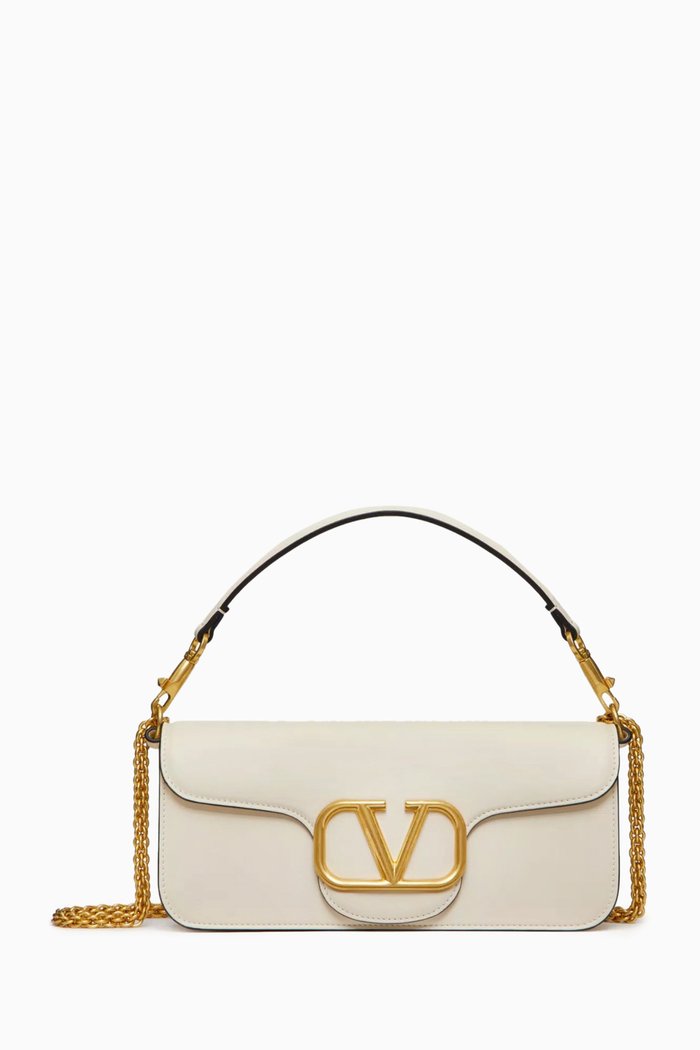 

Valentino Garavani Locò Shoulder Bag in Leather, White