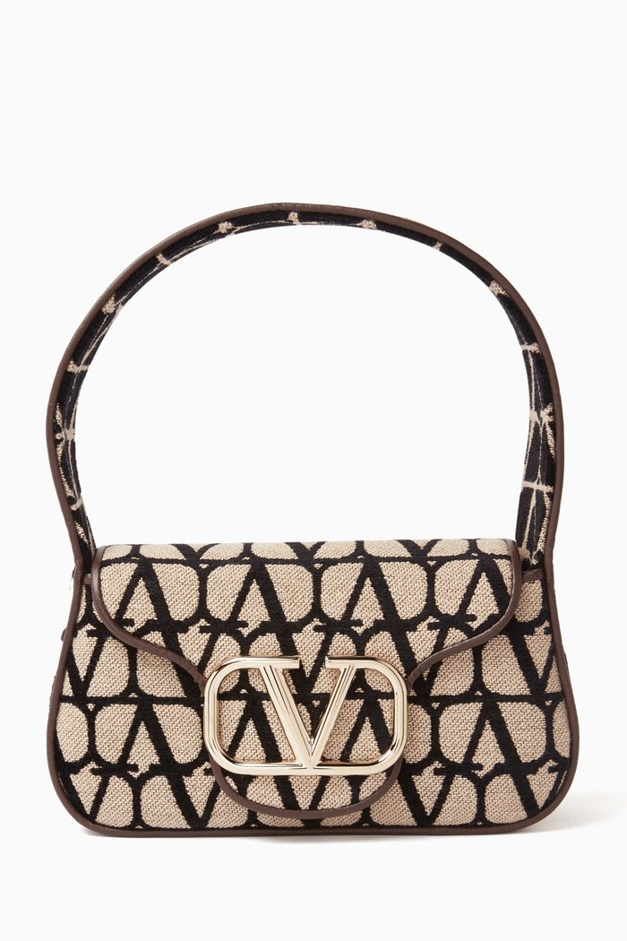 

Valentino Garavani Loco Hobo Bag in Canvas, Brown
